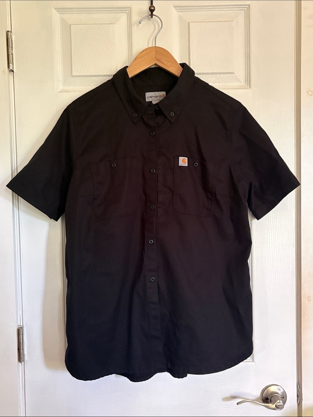 Carhartt Black Short-Sleeve Button-Down Work Shirt